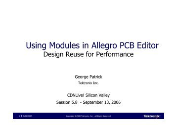 Using Modules in Allegro PCB Editor