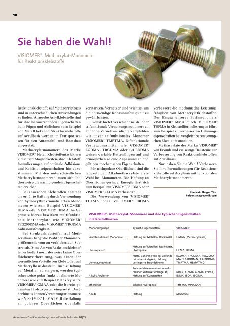 Adhesives & Sealants by Evonik - Evonik Industries