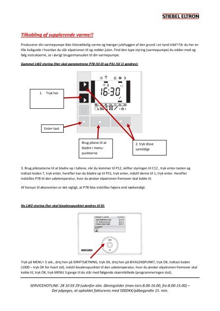 Tilkobling af supplerende varme!! - Stiebel Eltron