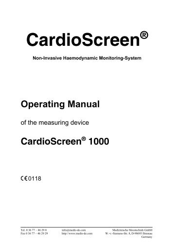 CardioScreen Ã‚Â® 1000 - MEDIS Medizinische MeÃƒÂŸtechnik GmbH