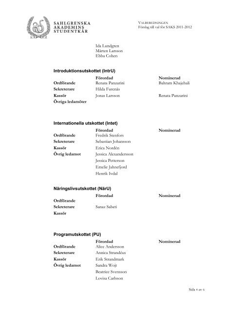 Kallelse fullmÃ¤ktigemÃ¶te 6 PreliminÃ¤r fÃ¶redragningslista