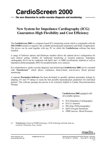 CardioScreen 2000 - MEDIS Medizinische MeÃƒÂŸtechnik GmbH