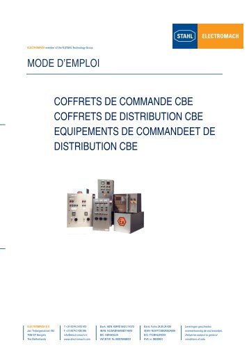 MODE D'EMPLOI COFFRETS DE COMMANDE ... - Electromach BV