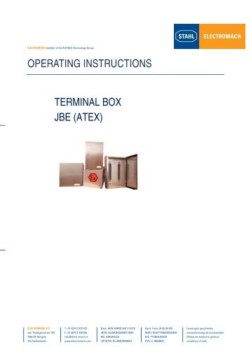 JBE Manual - Electromach BV