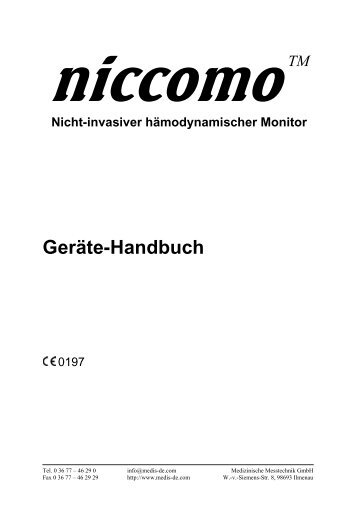 Geräte-Handbuch - MEDIS Medizinische Meßtechnik GmbH