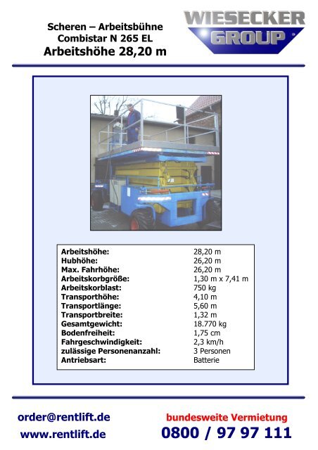 Mietkatalog Scheren-EL - Wiesecker Group