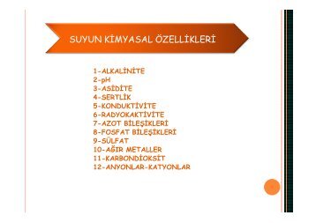 SUYUN KİMYASAL ÖZELLİKLERİ