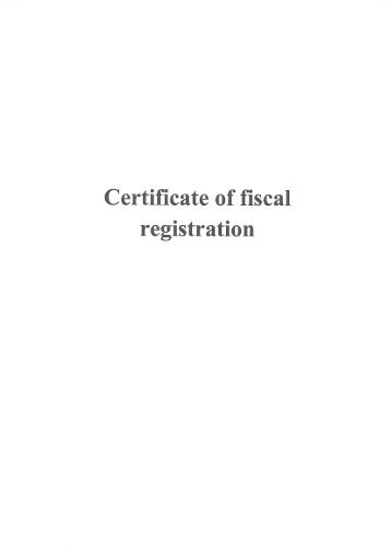 Romania Certificate of fiscal registration - ICBSS