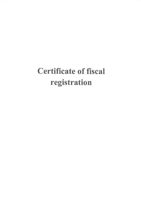 Romania Certificate of fiscal registration - ICBSS