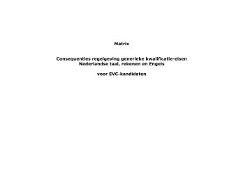 Matrix Consequenties regelgeving generieke kwalificatie-eisen ...