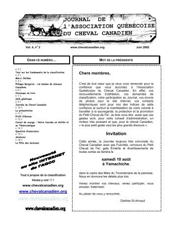 Volume 04-2 Juin 2002 - Association québécoise du cheval canadien