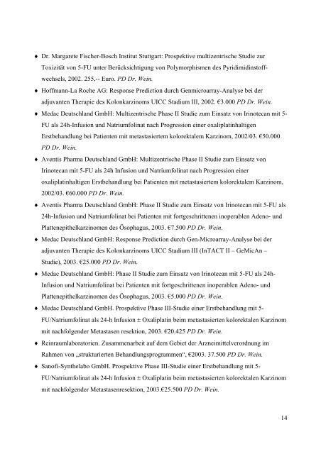 Forschungsbericht 2002/2003 - Medizinische Klinik 1 - Friedrich ...