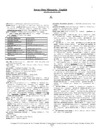 English to Baxoje - Ioway Otoe-Missouria Language Website