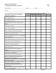 GT Art Screening Questionnaire Student - Bangor School System