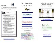 Library Password Brochure - Bangor High School