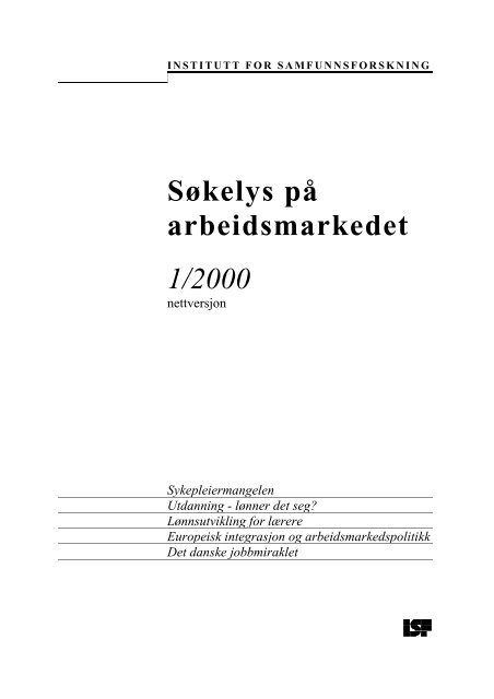 + Last ned pdf - Institutt for samfunnsforskning