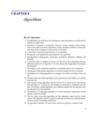 CHAPTER 8 Algorithms