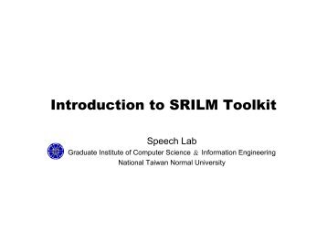 Introduction to SRILM Toolkit