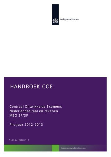 HANDBOEK COE - Steunpunt taal en rekenen mbo