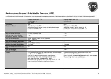 Systeemeisen Centraal Ontwikkelde Examens (COE)