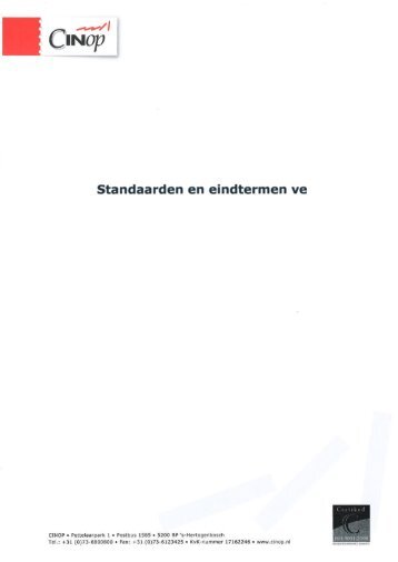 Advies Standaarden en eindtermen ve - Steunpunt taal en rekenen ...