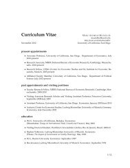 Curriculum Vitae - UC San Diego Department of Economics