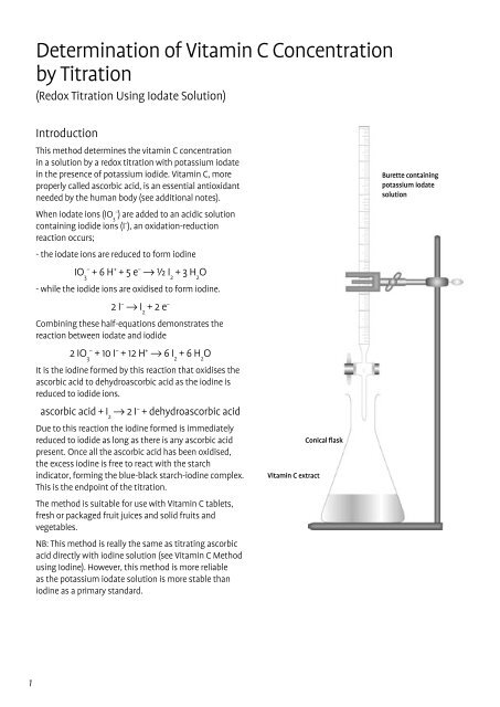 Determination of Vitamin C Concentration by Titration - Chemteach