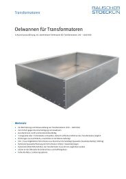 Oelwannen fÃ¼r Transformatoren - Rauscher & Stoecklin AG