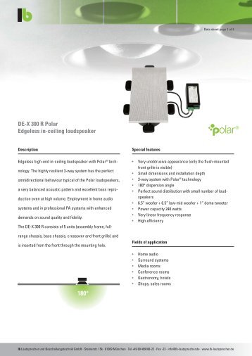 LB Datasheeet DE-X 300 R Polar .pdf - Lautsprecher