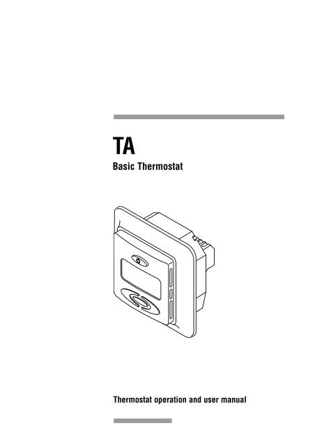 Middelhavet jug Tåre Manual Termostat Värmegolv TA Basic Thermostat - brabogbg.se