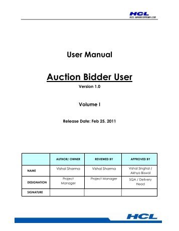 Auction Bidder User - Indian Railway