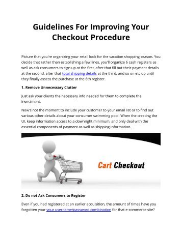 Guidelines For Improving Your Checkout Procedure