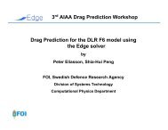3rd AIAA Drag Prediction Workshop Drag Prediction for the DLR F6 ...