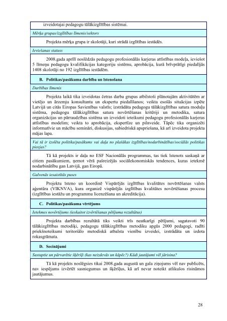 Politikas zinojums_LV_2008 - ReferNet Latvija