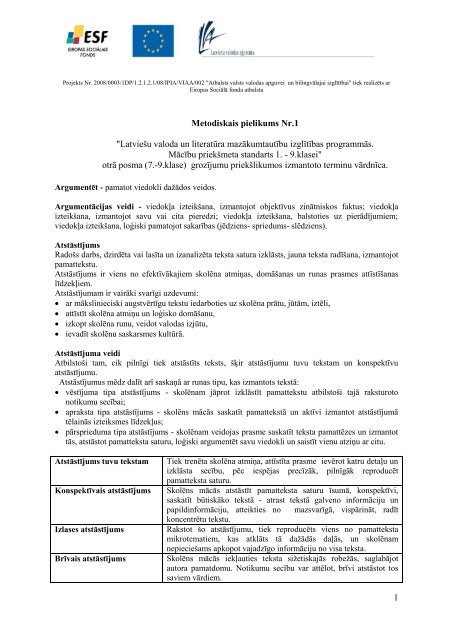 1 Metodiskais pielikums Nr.1 "LatvieÅ¡u valoda un ... - bilingvals.lv
