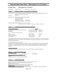 Material Safety Data Sheet MilorganiteÂ® 6-2-0 ... - Planet Natural