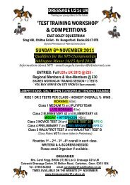 & COMPETITIONS - Dressage Under 21's UK