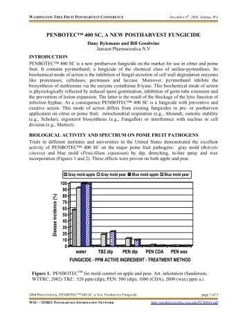 PENBOTECâ¢ 400 SC, a New Postharvest Fungicide, December 2004