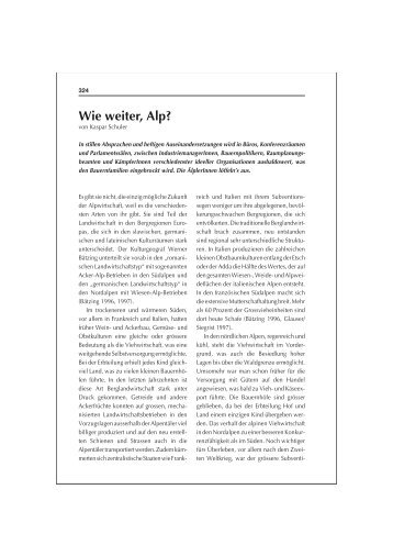 Wie weiter, Alp?, von Kaspar Schuler - zalpverlag