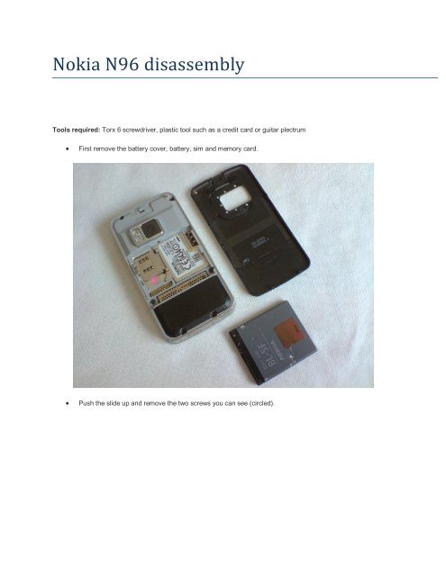 Nokia N96 disassembly