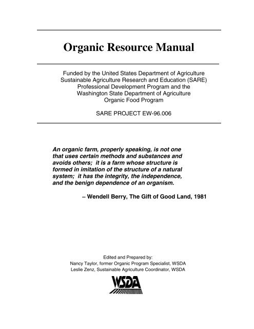 Organic Resource Manual - Tree Fruit Research & Extension Center