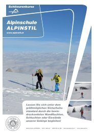 Ausrüstungsliste - SCHITOURENKURS - Alpinschule ALPINSTIL