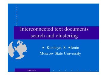 Interconnected Text-through Documents Search and Clasterisation.
