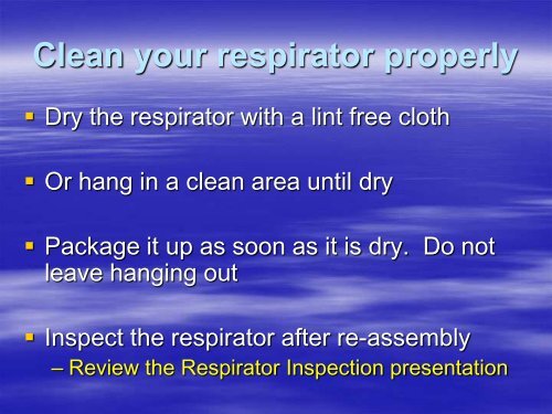 RESPIRATORY PROTECTION