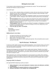 Writing the Cover Letter - Workforcedevelopmentsf.org