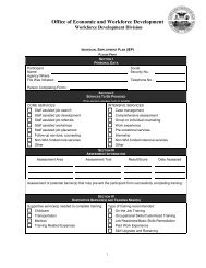 OEWD Form 105A Individual Employment Plan