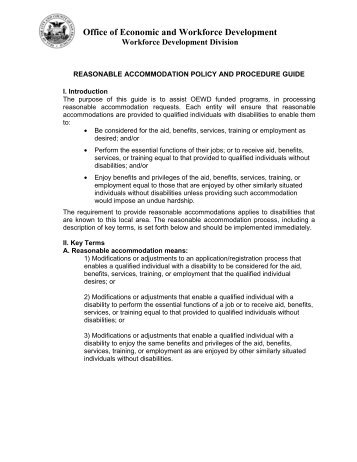 Reasonable Accommodation Policy & Procedure Guide