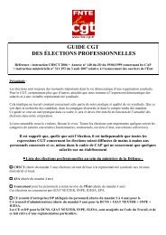 GUIDE CGT DES ÃLECTIONS PROFESSIONNELLES - La fnte - La cgt