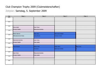 Zeitplan: Samstag, 5. September 2009 - yellow tennis club