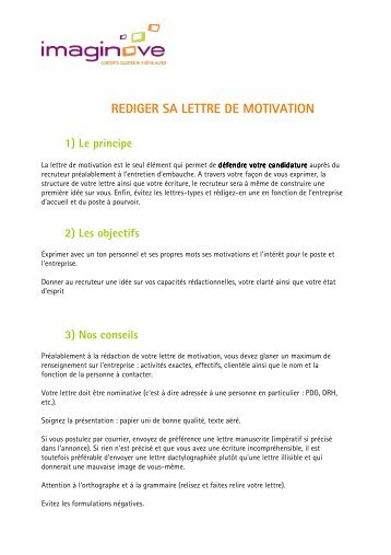 Conseils pratiques lettre de motivation - Ganuta